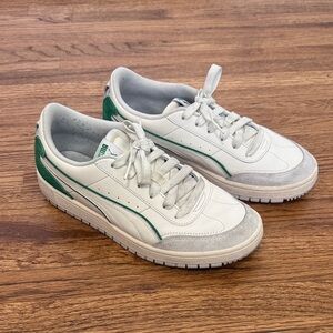 Puma Men's White and Green Sneakers